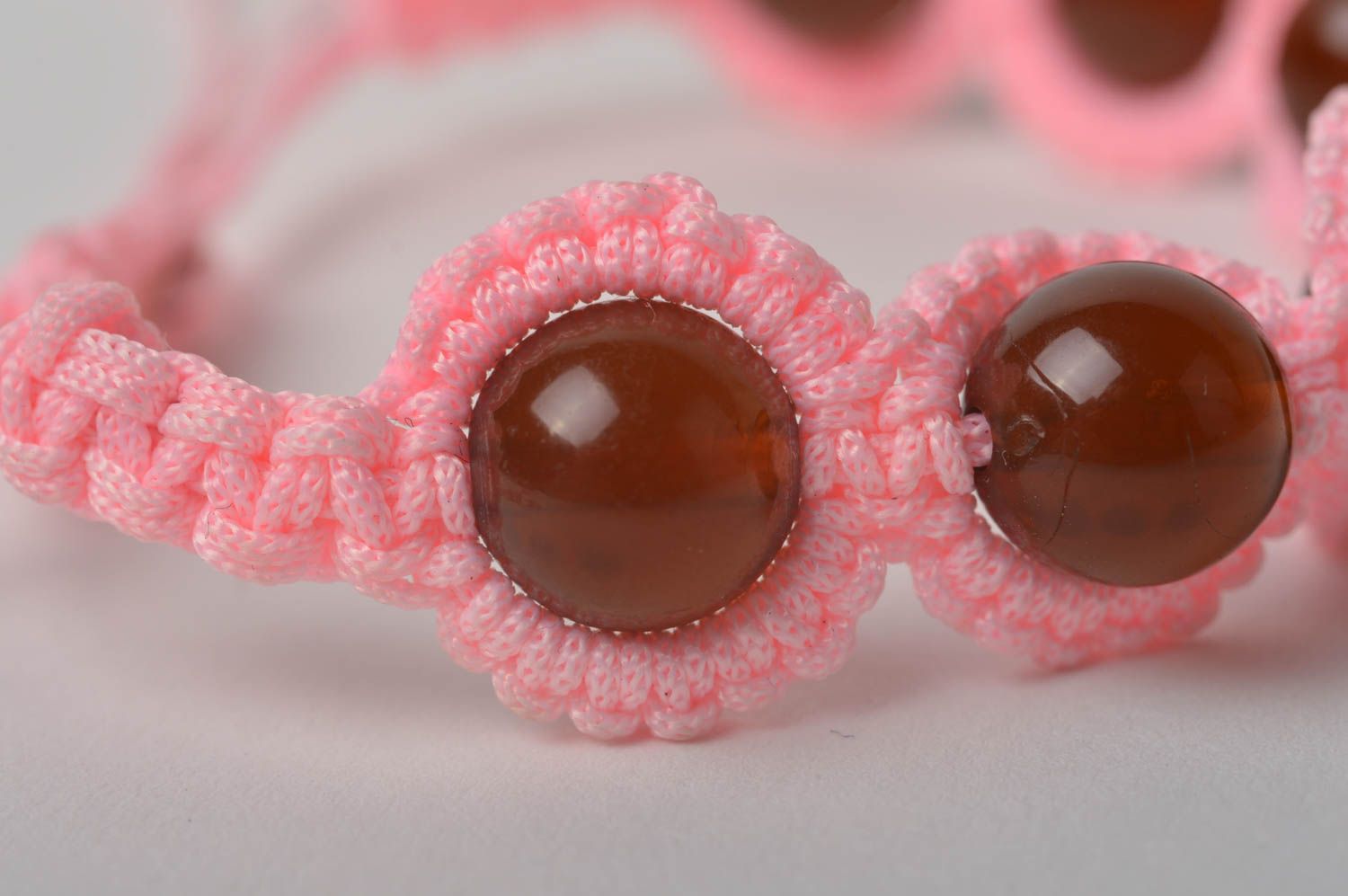Handmade Textil Armband Armschmuck Damen Mode Schmuck Geschenk für Mädchen rosa foto 4