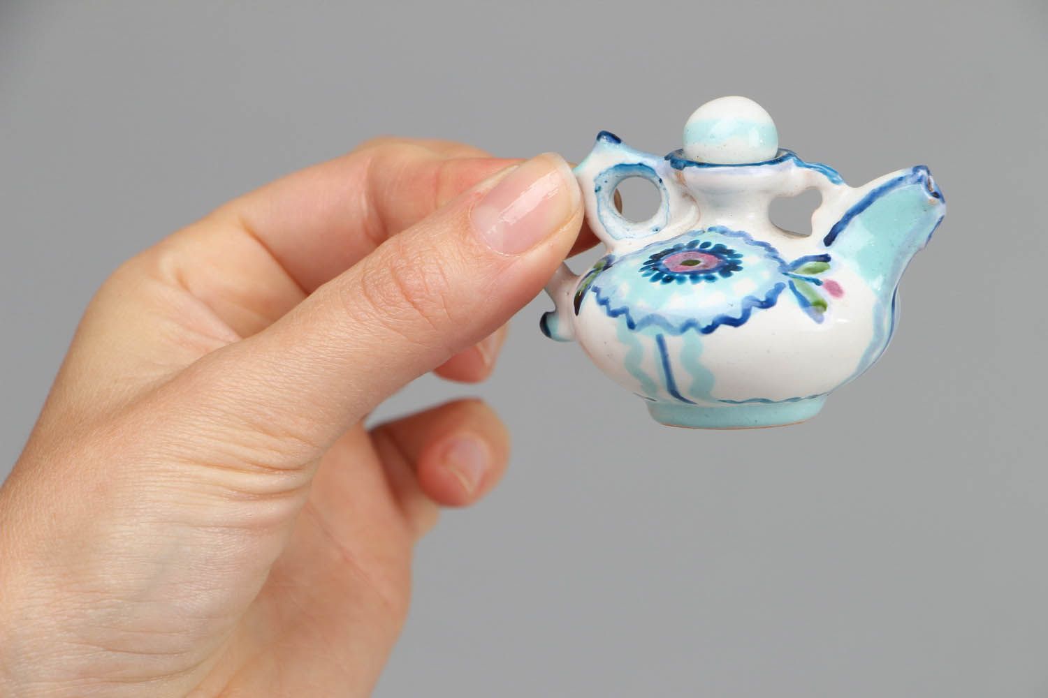 Bule de chá decorativo de cerâmica foto 4
