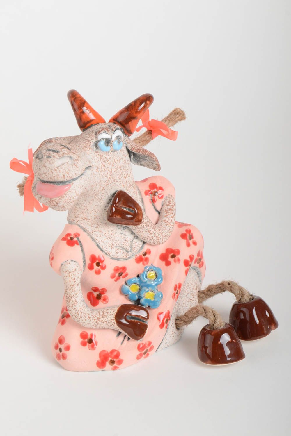 Tirelire en terre cuite chèvre Tirelire fait main peinte Cadeau pour enfant photo 2