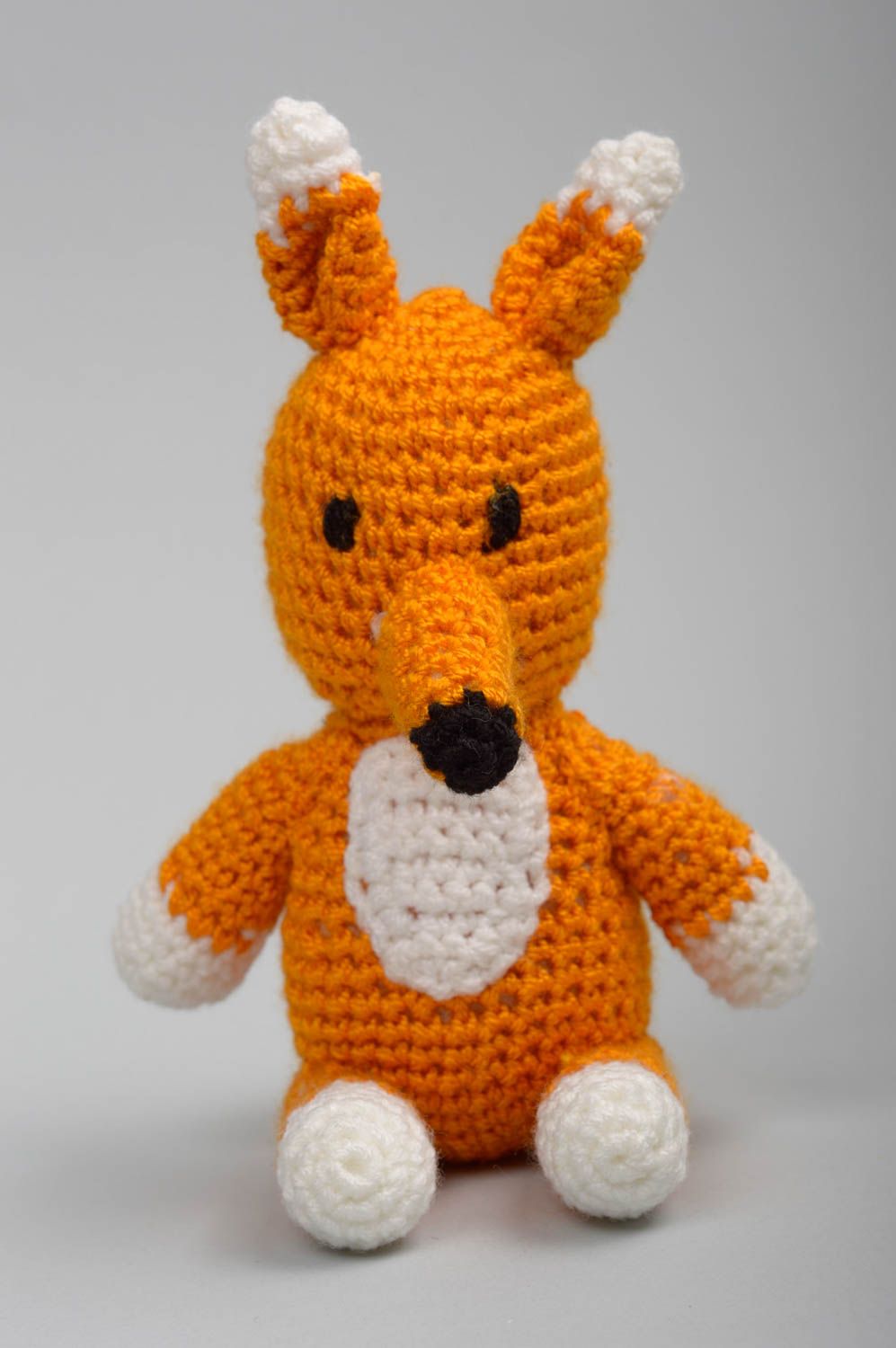 Peluche renard faite main Jouet tricoté au crochet en coton Cadeau pour enfant photo 1