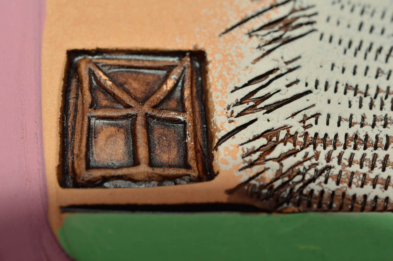Комплект панно из красной глины расписные ручной работы красивые 3 шт Коты фото 5