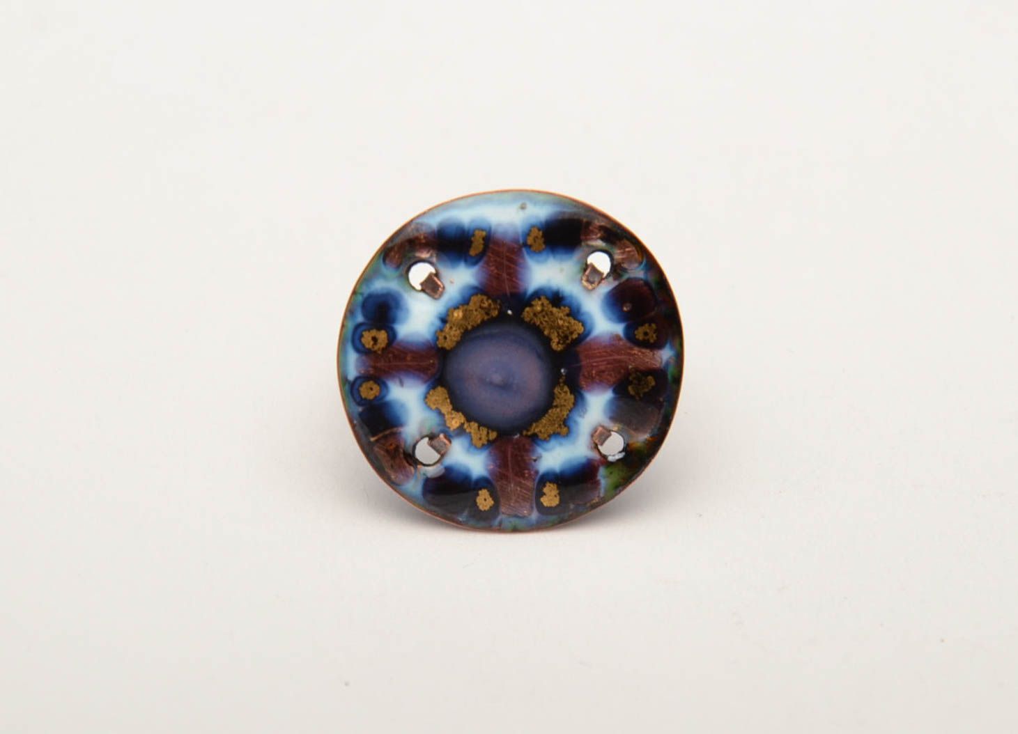Color enamel round copper seal ring photo 2