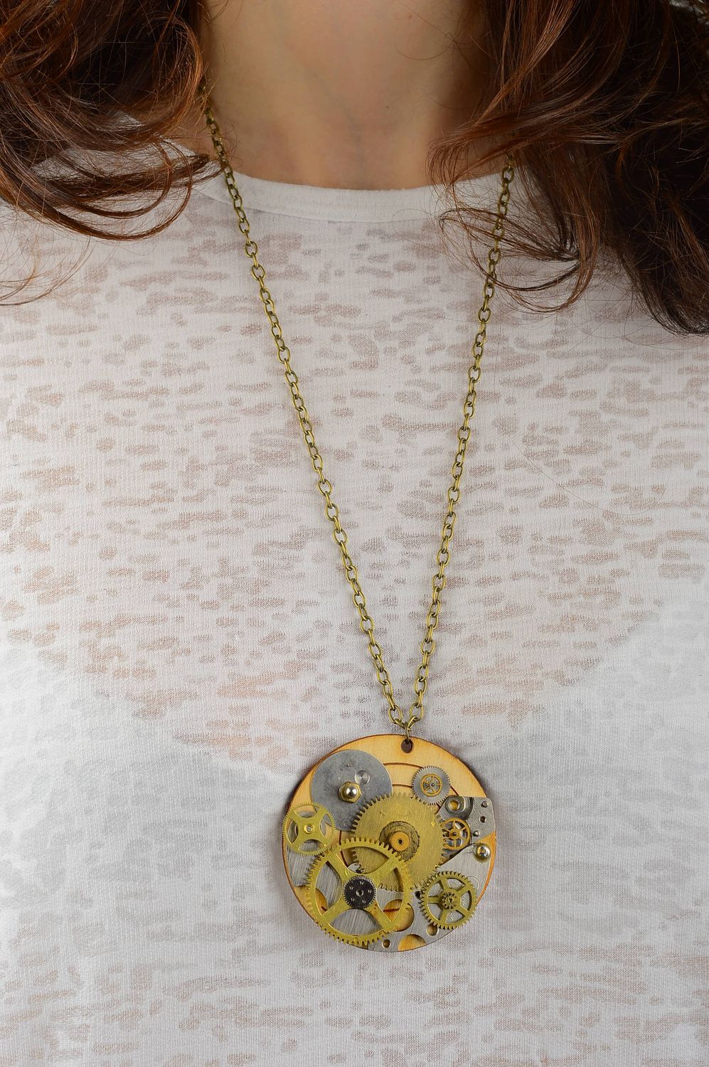 Stylish handmade steampunk jewelry steampunk pendant chain necklace for women photo 1