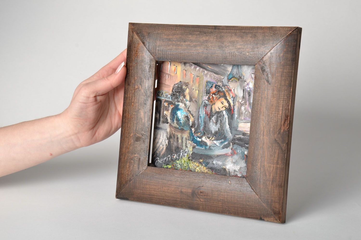 Square painting in frame Conversations photo 5