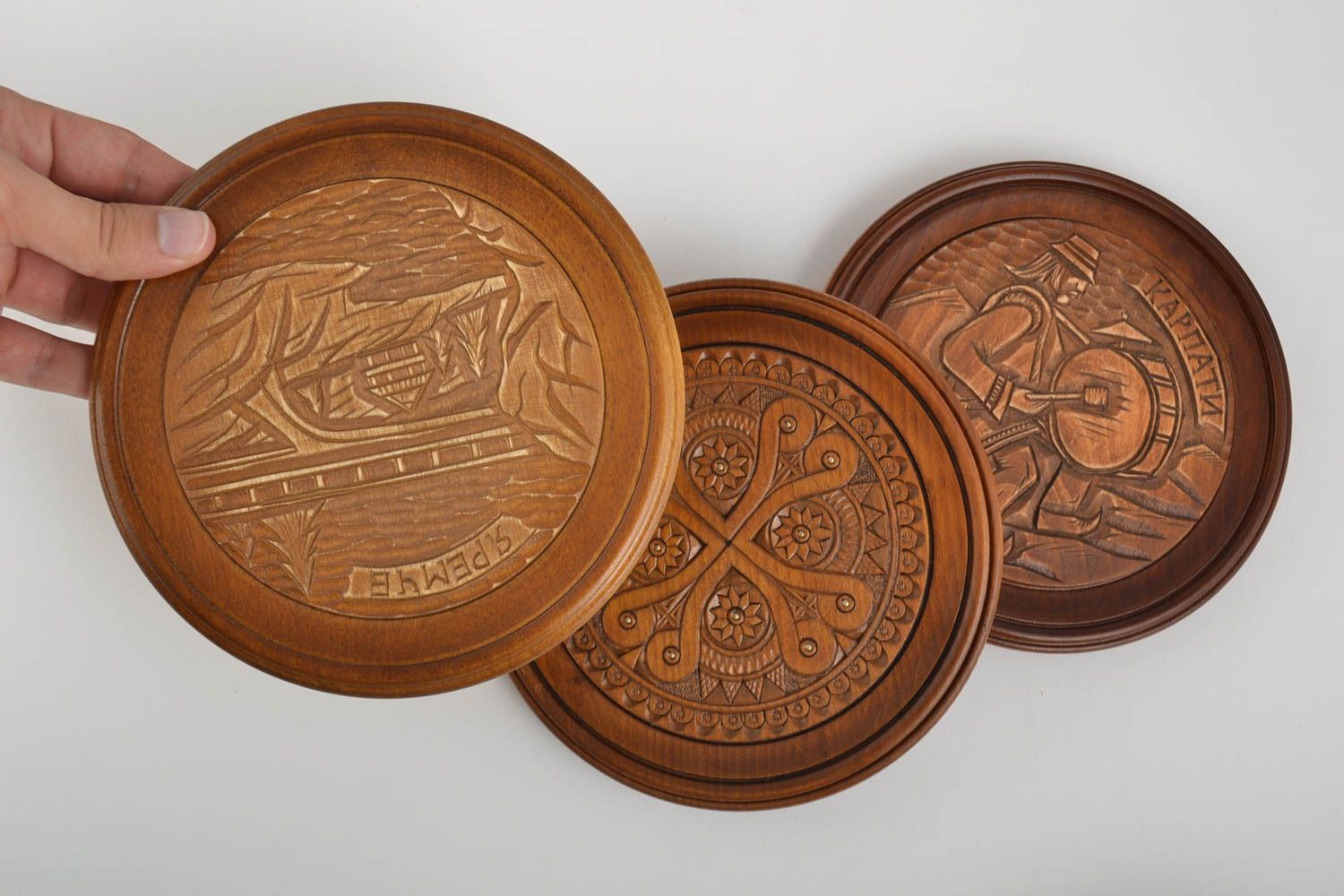 Набор тарелок ручной работы тарелки настенные декоративные сувенирные тарелки фото 4