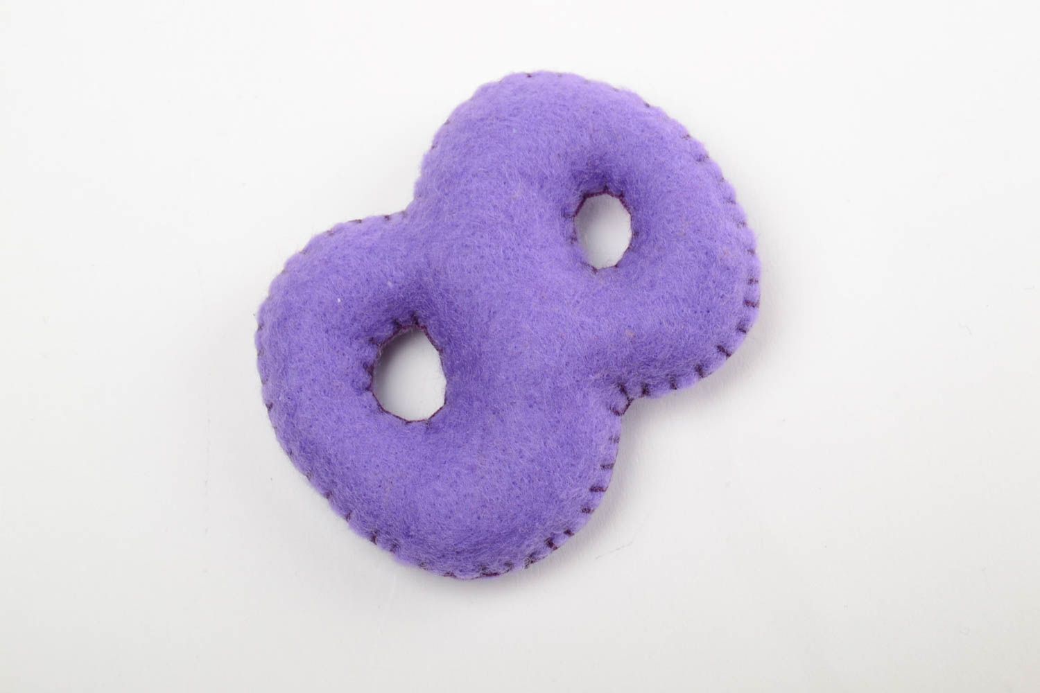 Handmade small violet felt educational soft toy number 8 for count studying photo 2