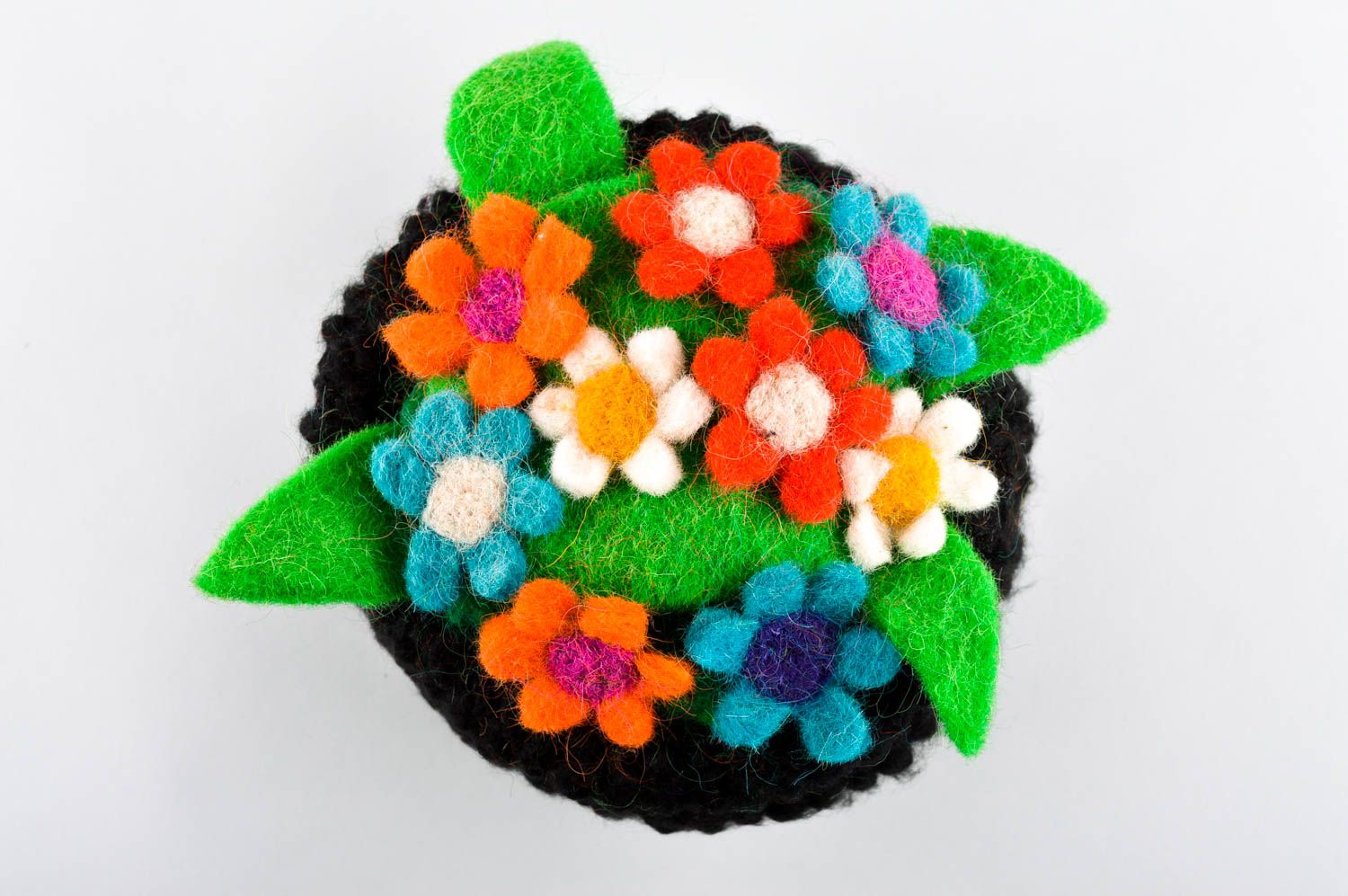 Игрушка ручной работы корзина с цветами декор дома интерьерная игрушка фото 5