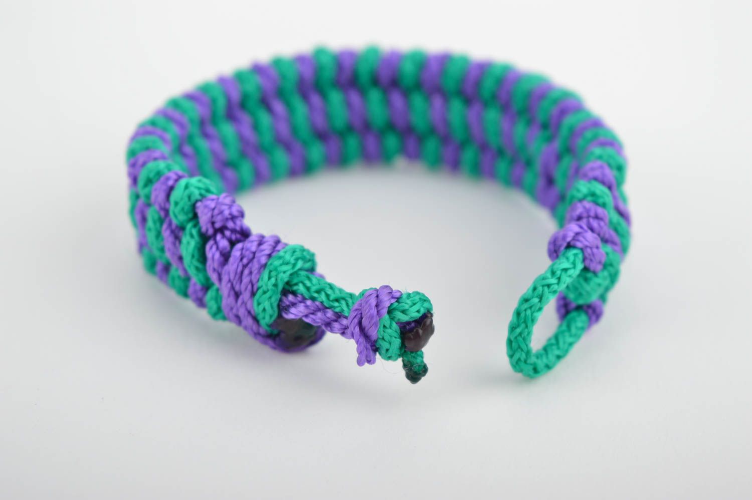 Unusual handmade wrist bracelet woven cord bracelet accessories for girls photo 4