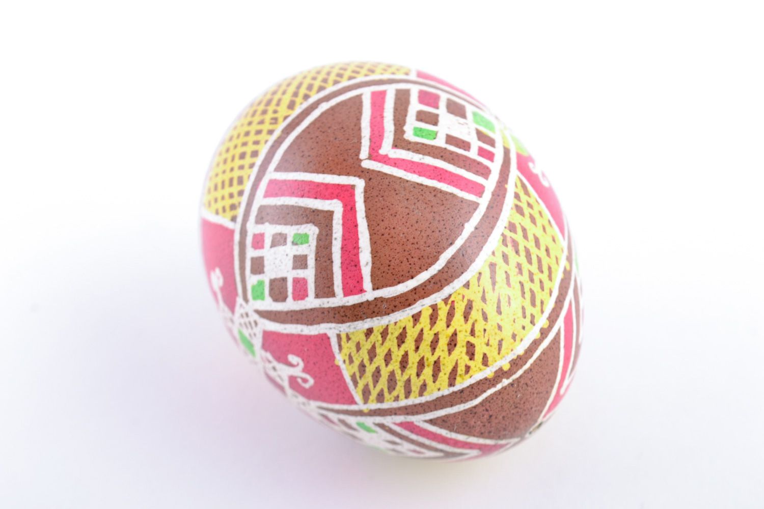 Handmade painted Easter egg with ornament photo 3
