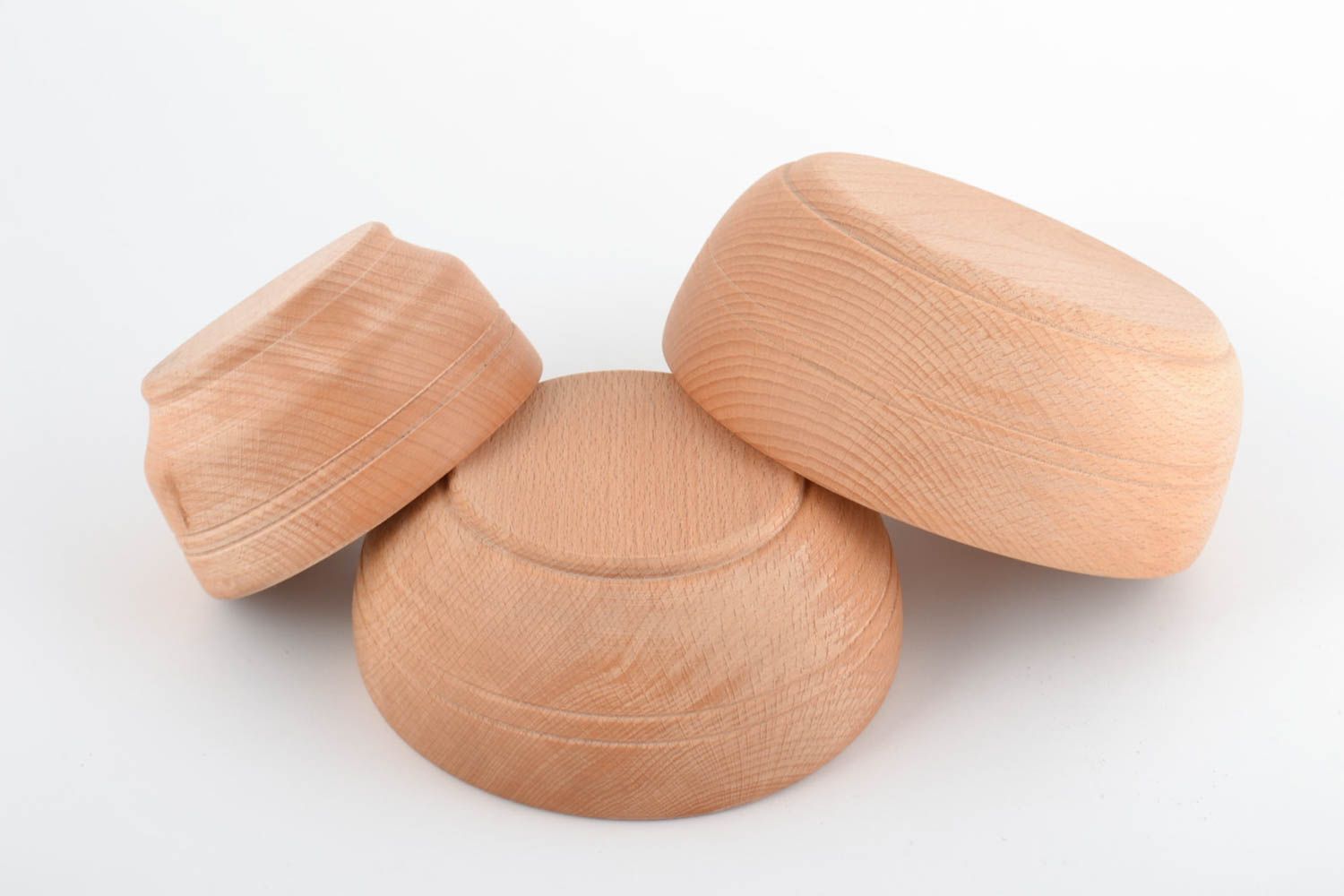 Set of decorative handmade wooden bowls  3 pieces 300 ml 500 ml and 700 ml photo 4