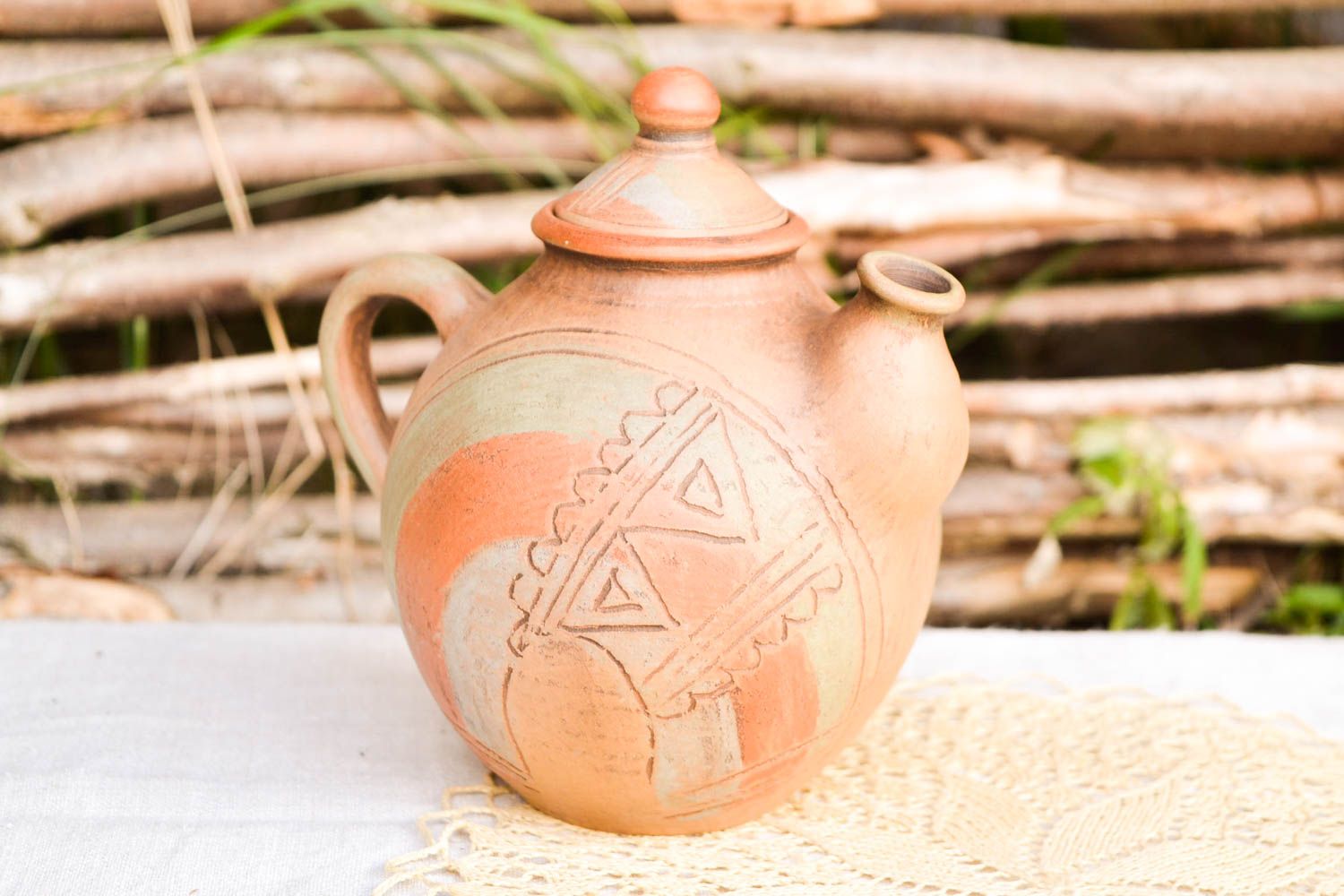 Handmade ceramic teapot clay teapot eco friendly tableware kitchen pottery photo 1