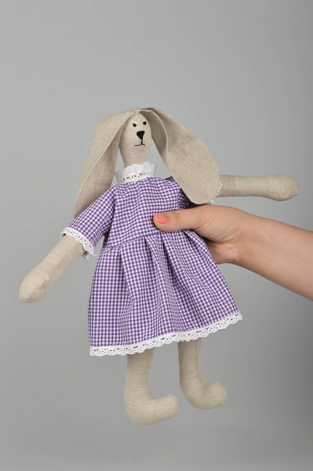Авторская игрушка ручной работы игрушка заяц стильный подарок для ребенка фото 3