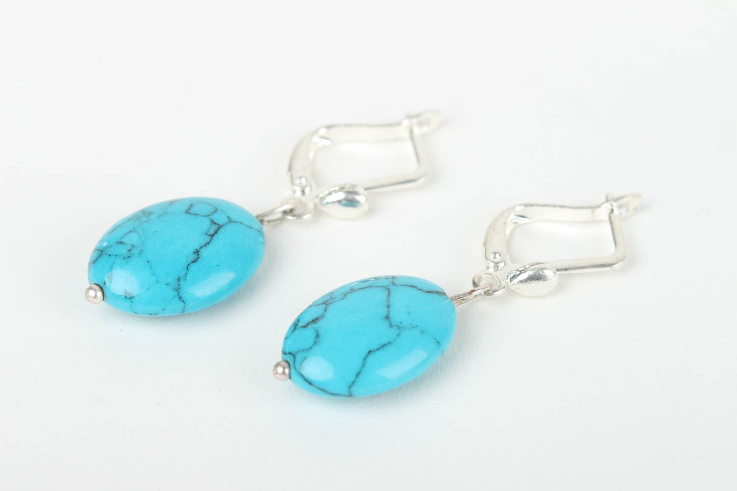 Turquoise earrings handmade earrings with natural stones fashion jewelry photo 2
