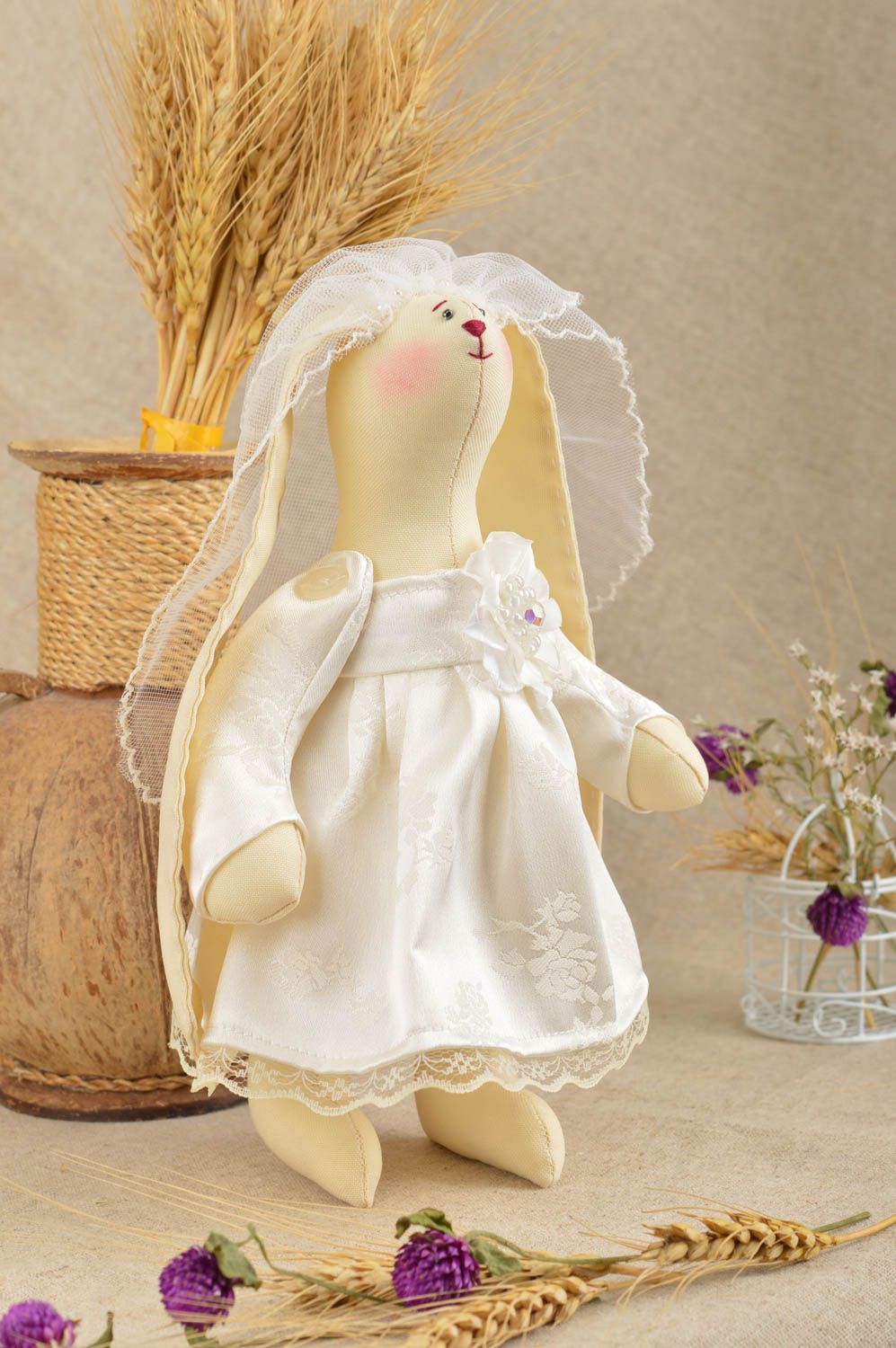 Kuscheltier Hase handmade Geschenk für Kinder Haus Deko Spielzeug Hase Braut foto 1