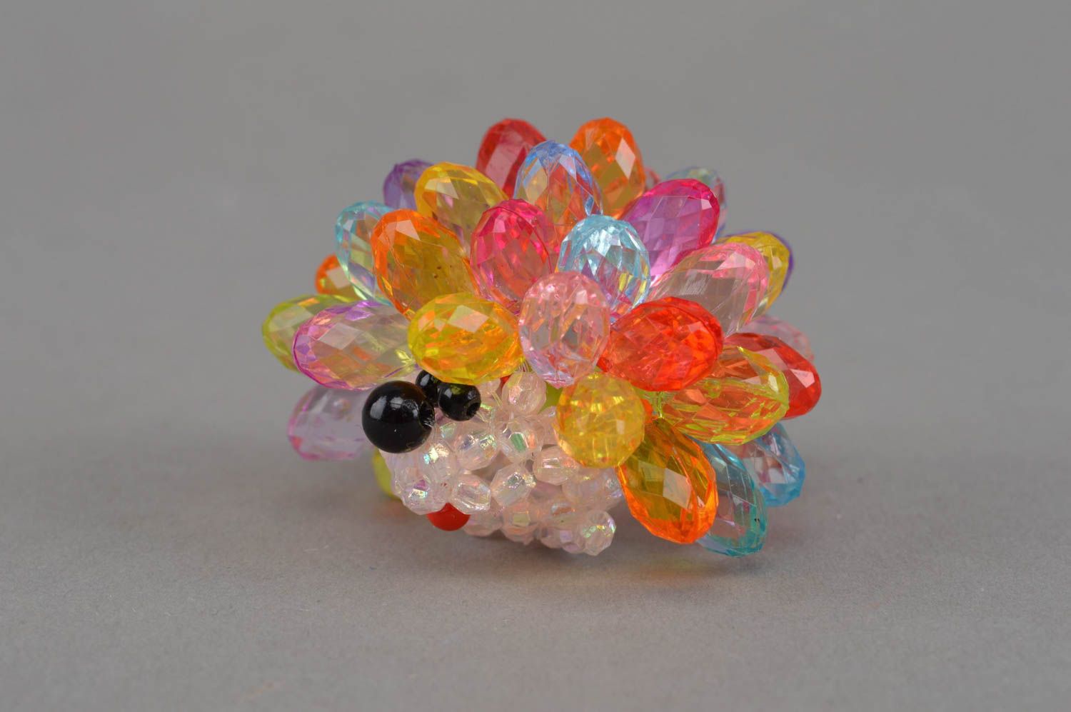 Hérisson en perles de rocaille figurine décorative faite main multicolore photo 2