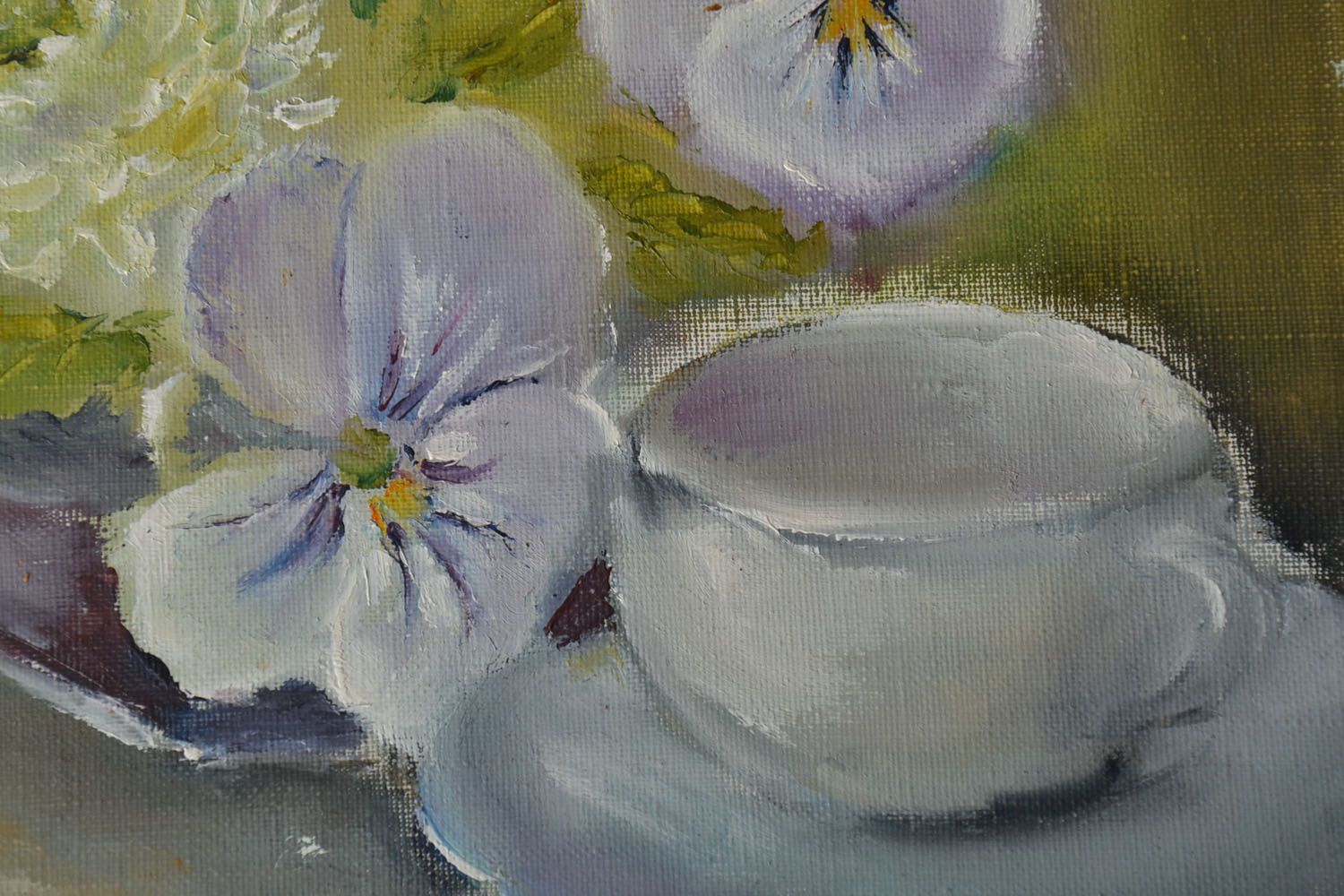 Öl Gemälde mit Blumen  foto 4