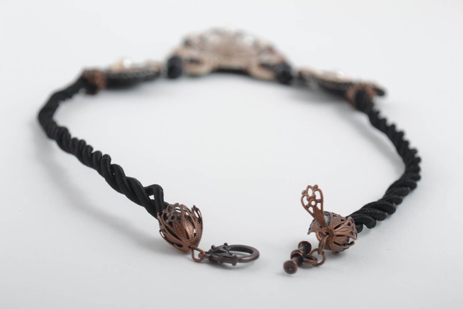 Handmade Soutache Collier Modeschmuck Halskette Geschenk für Frauen braun foto 3