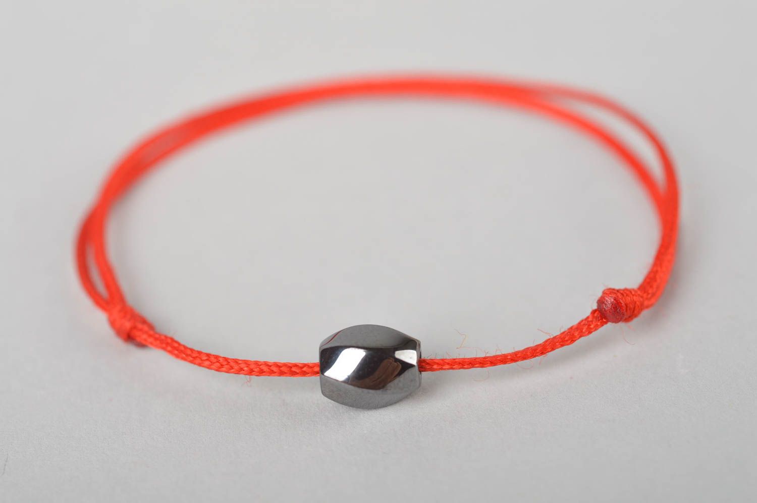 Handmade accessories designer bracelet fashion unusual red bracelet with bead   photo 2