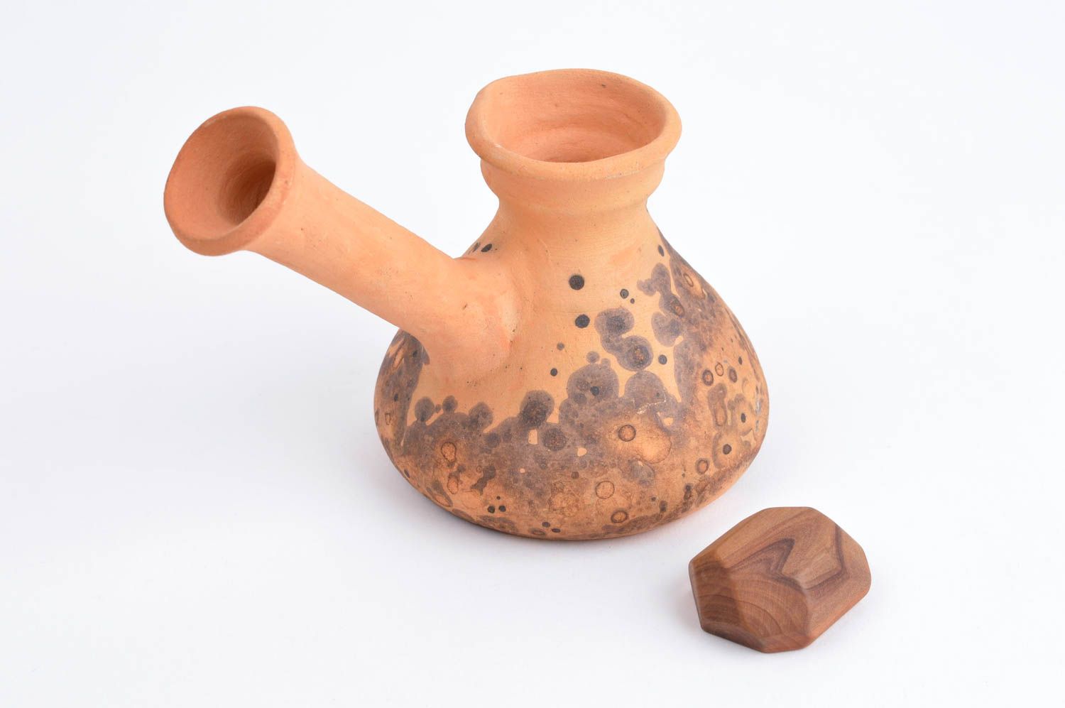 Kaffeekanne Keramik handgefertigt Mokka Kocher Keramik Geschirr in Braun foto 1
