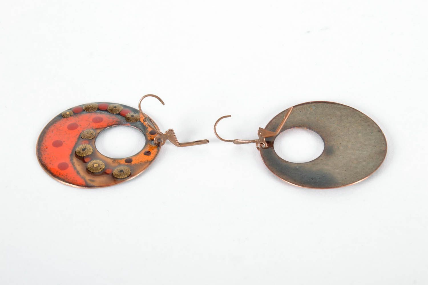 Orange Ohrringe aus Kupfer foto 2