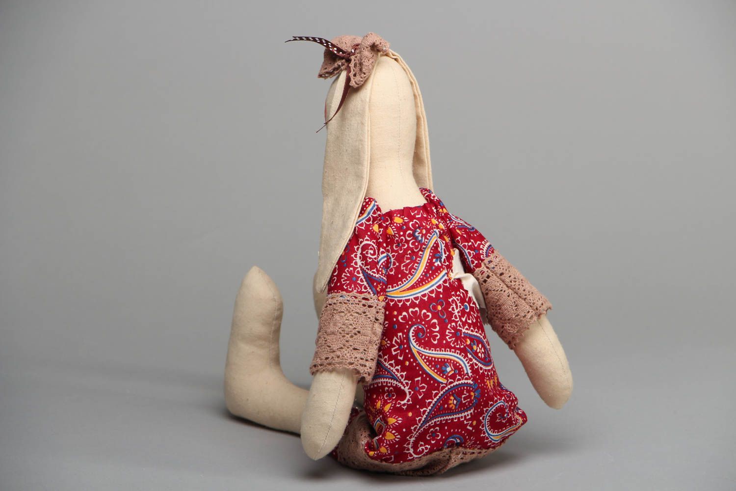 Handmade textile toy for decor Bunny photo 2