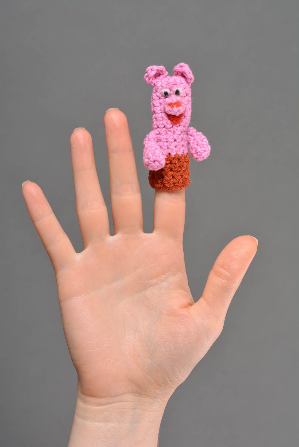 Handmade crocheted toy stylish finger toy finger performance cute soft toy photo 3