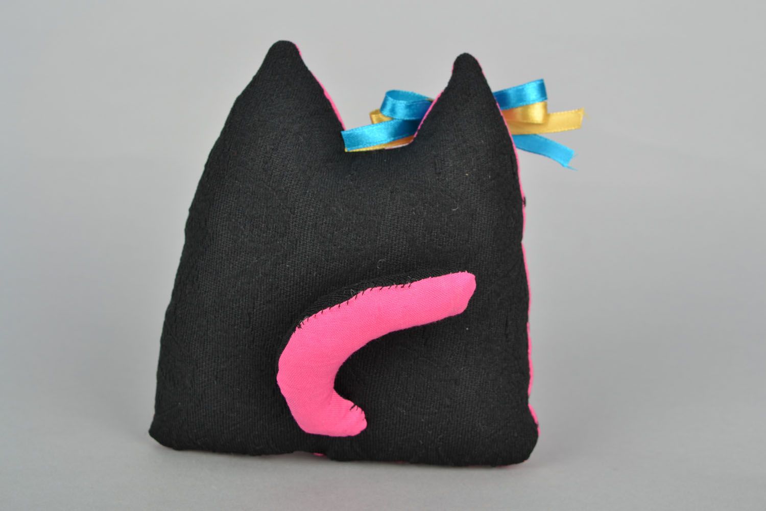 Мягкая игрушка ручной работы Розовый кот  фото 4