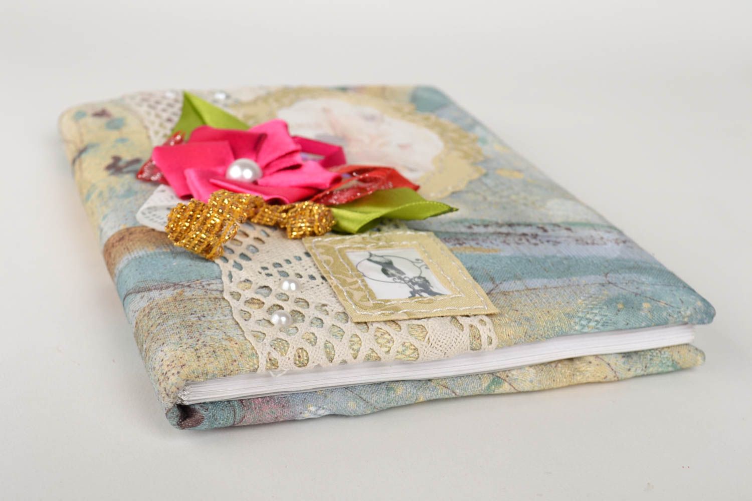 Handmade notepad handmade textile sketchbook designer notepad unusual gift photo 5