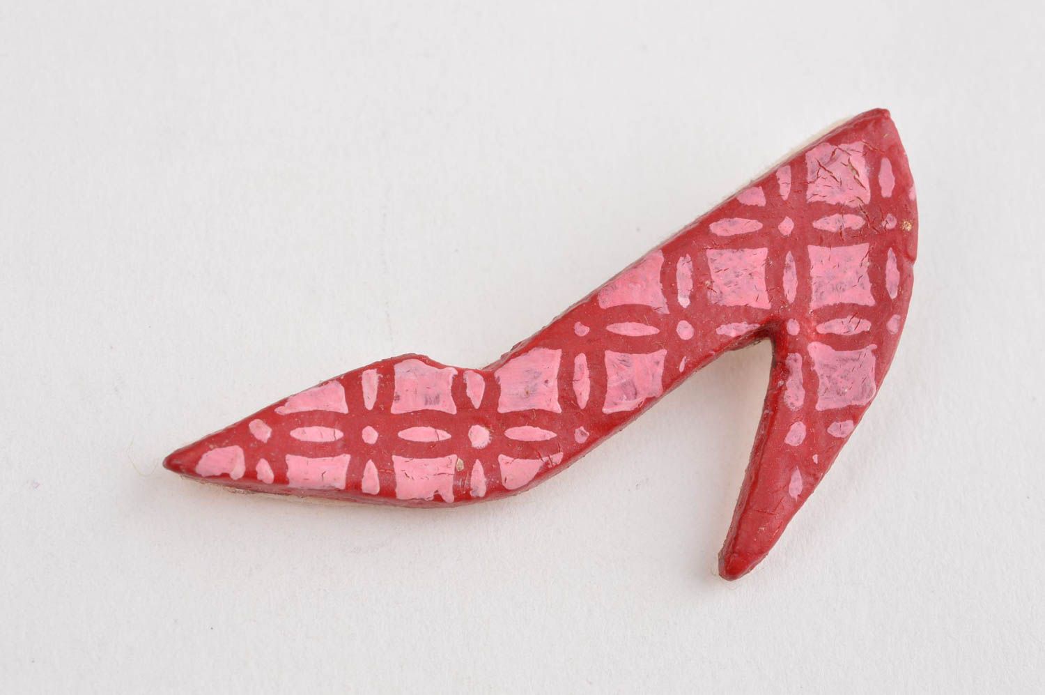 Broche chaussure rose à motif Bijou fait main porcelaine froide Accessoire femme photo 2
