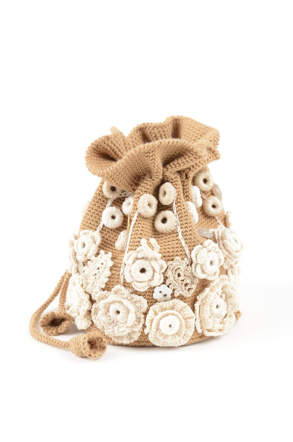 Handmade crocheted beautician designer bag for cosmetics unusual beautician photo 2