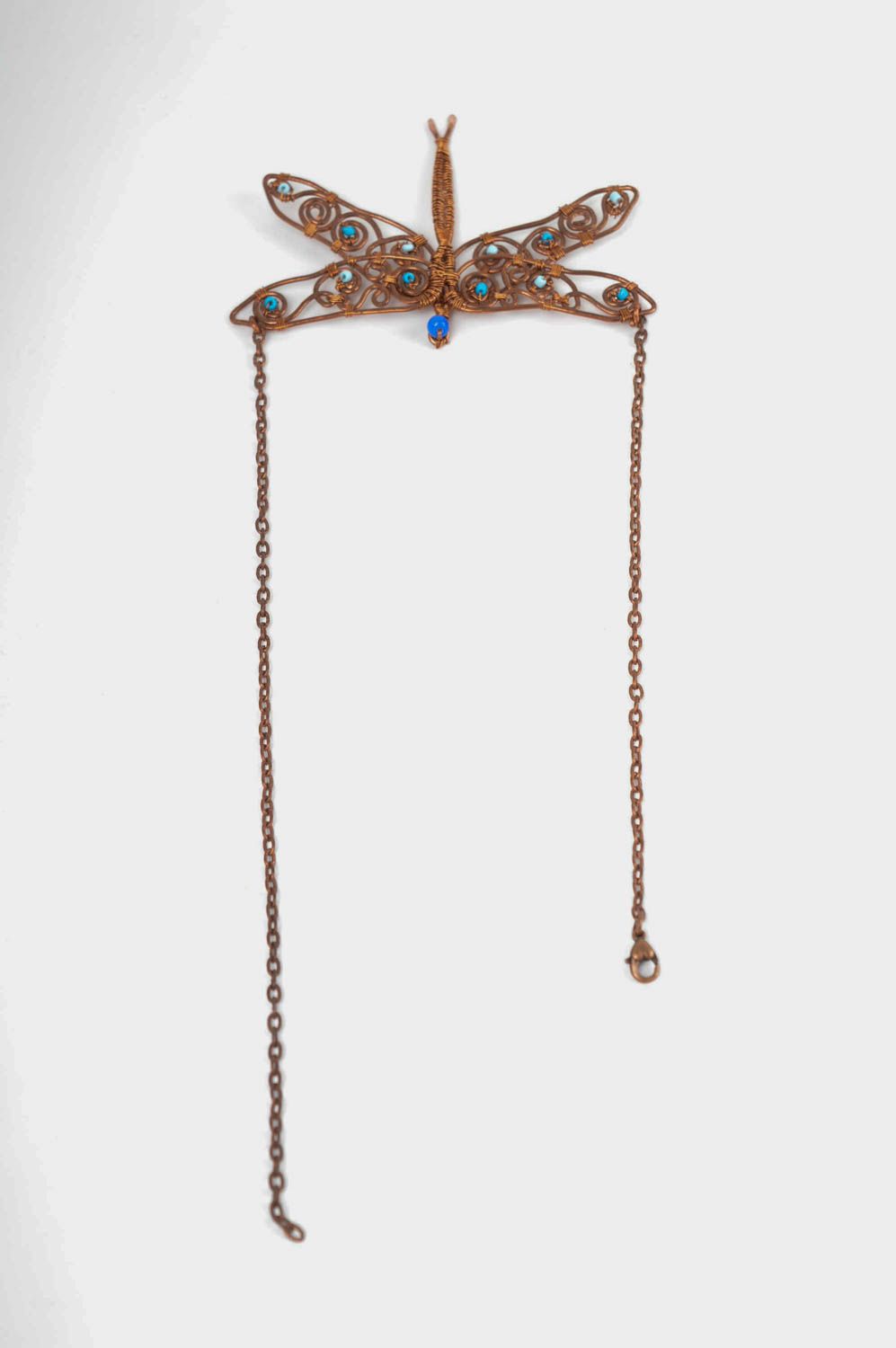 Colgante original artesanal libélula de cobre bisutería de moda regalo original foto 2