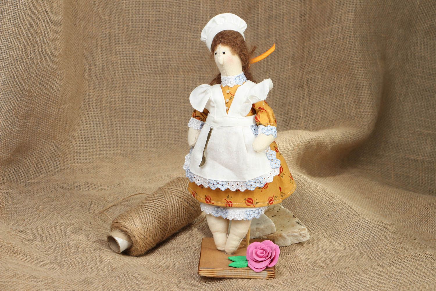 Interior fabric doll Cook with Spoon photo 5