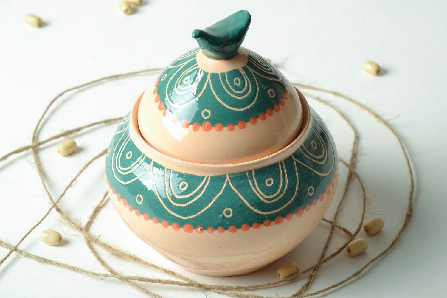 Azucarera cerámica hecha a mano foto 1