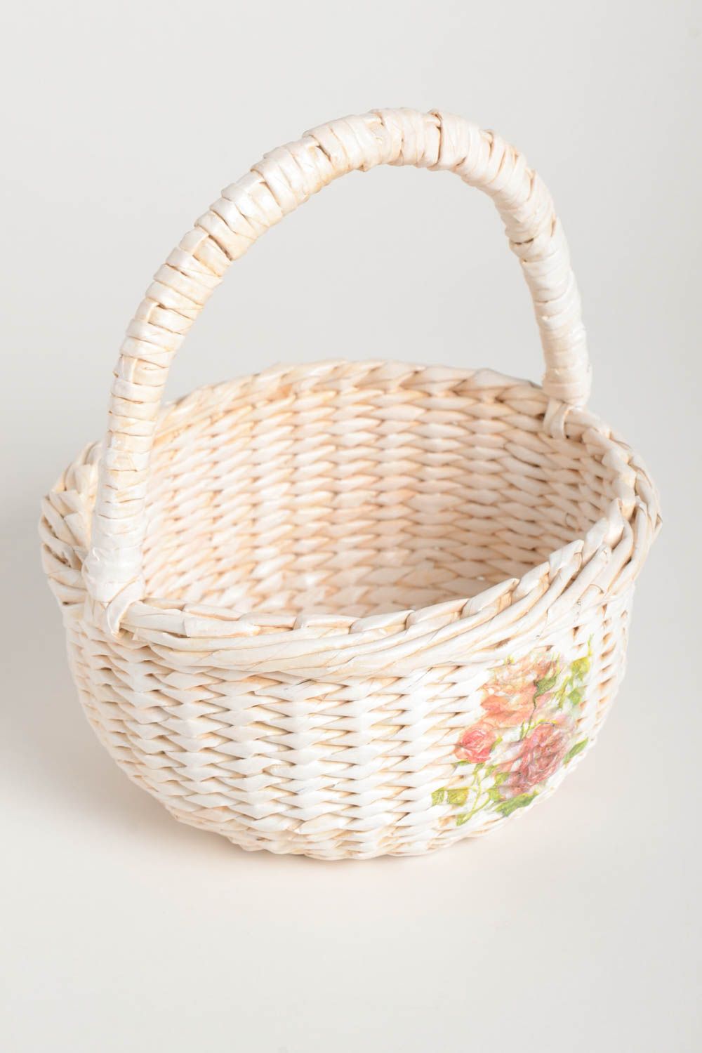 Beautiful handmade newspaper basket woven paper basket interior decorating photo 3
