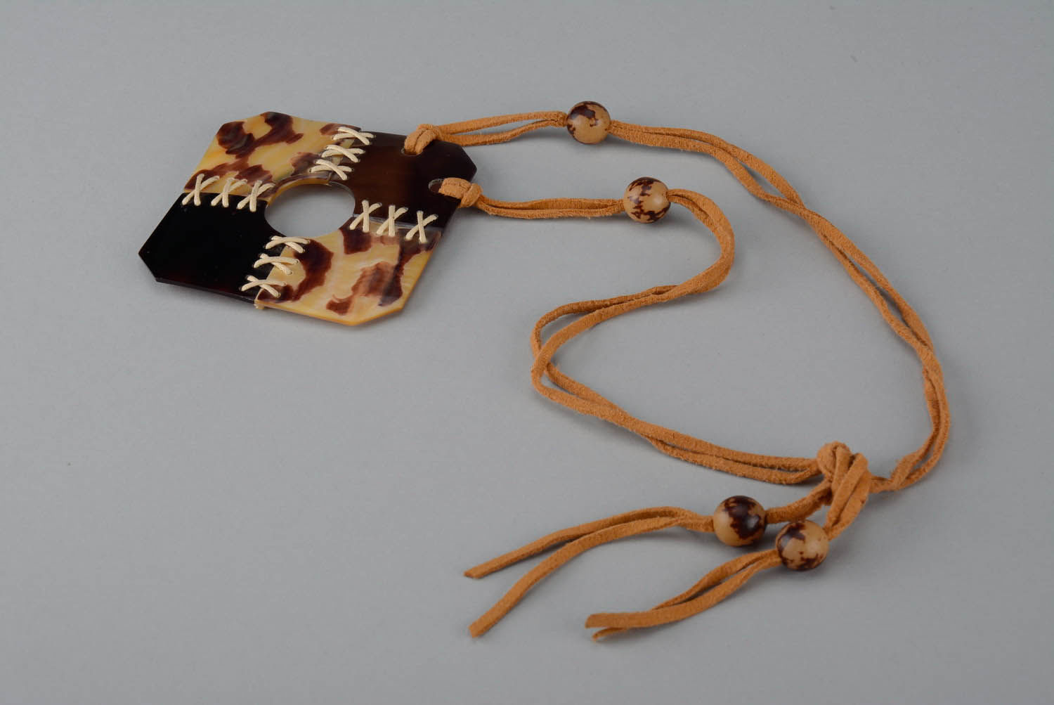 Necklace made of cow horn photo 2
