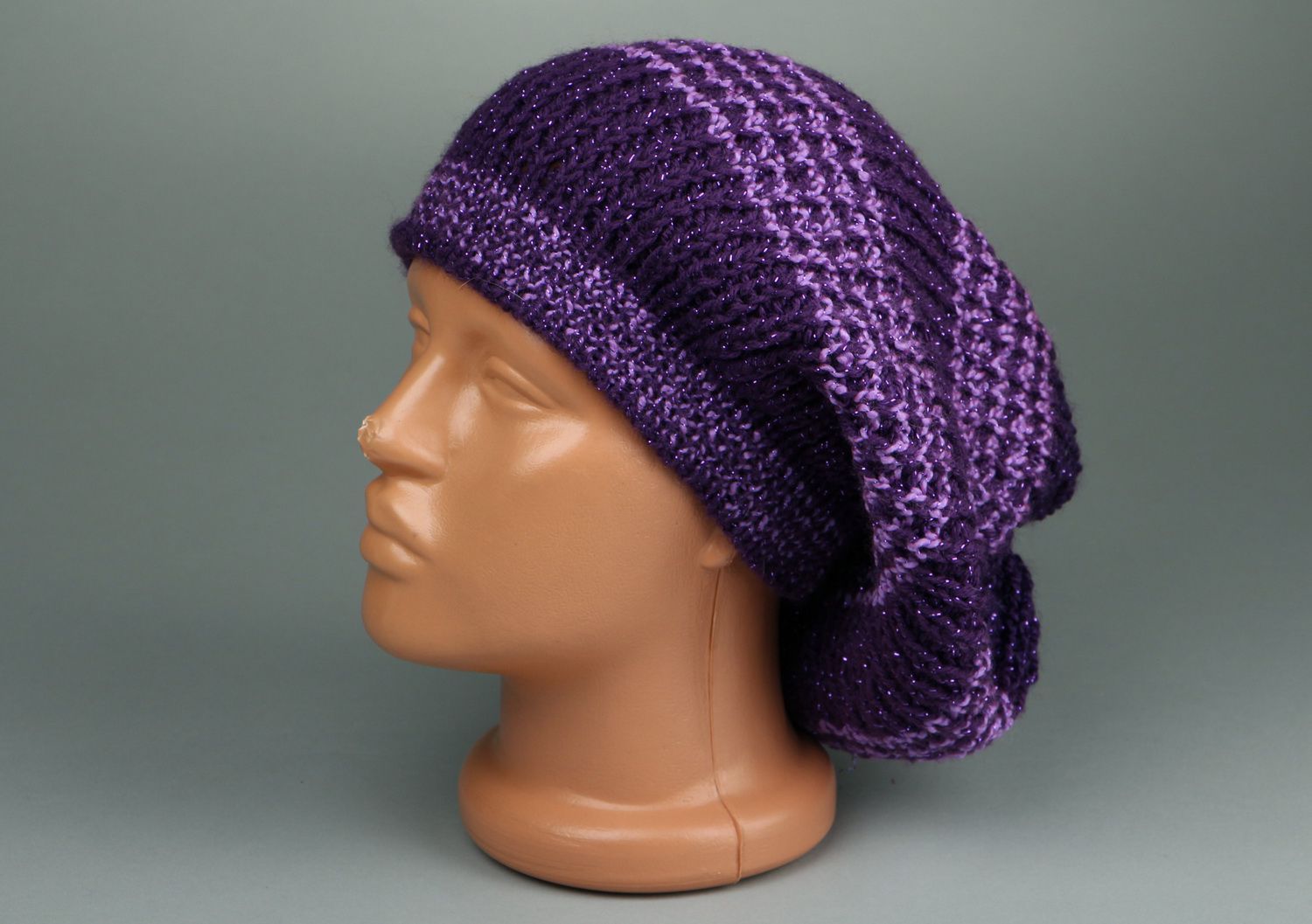 American knitted lilac beret photo 3