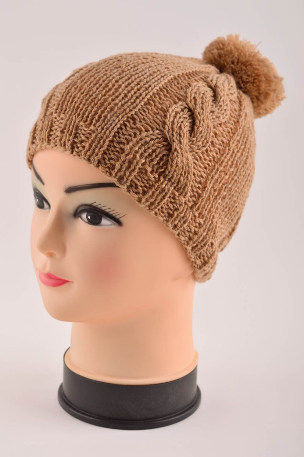 Bonnet hiver fait main Chapeau laine Vêtement enfant fille tricot original photo 2