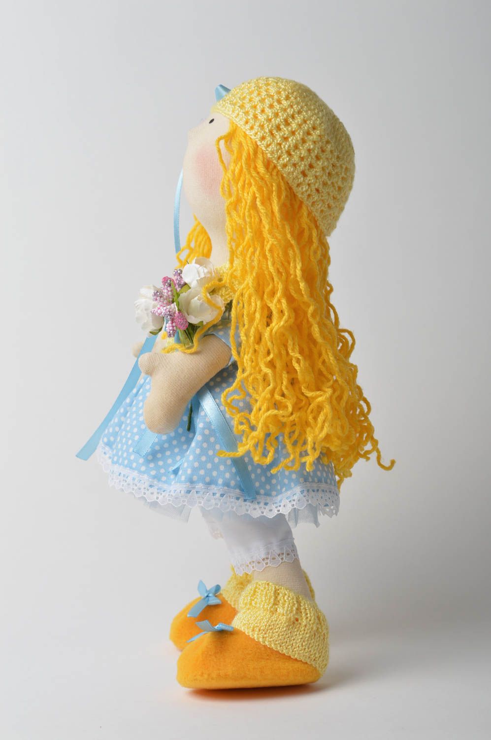 Muñeca de peluche hecha a mano hermosa decoración de hogar regalo original foto 2