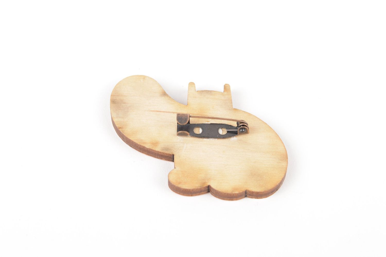 Broche de madera animalito hecho a mano accesorio para ropa bisutería de mujer  foto 5