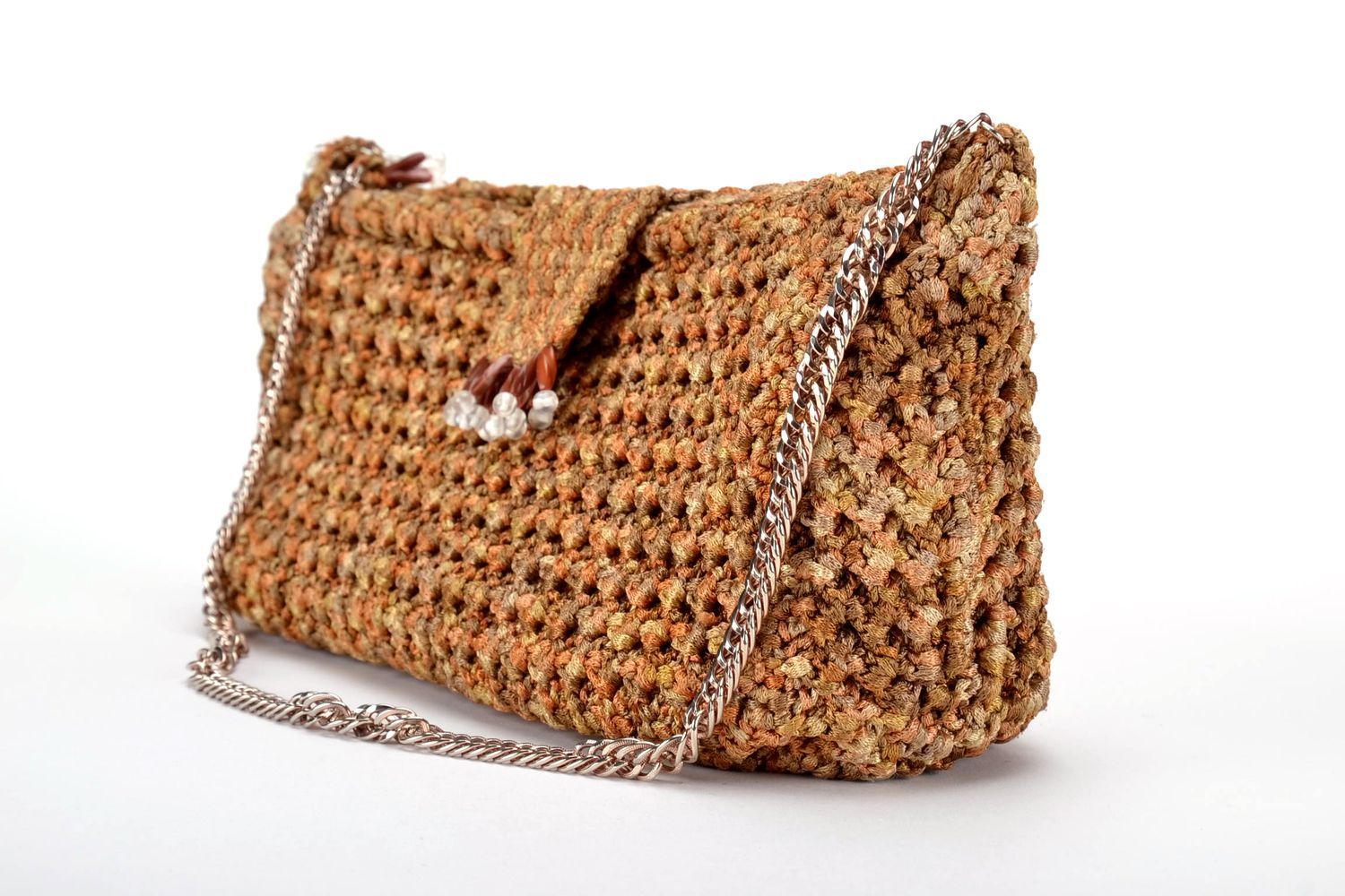 Handmade knitted purse photo 1