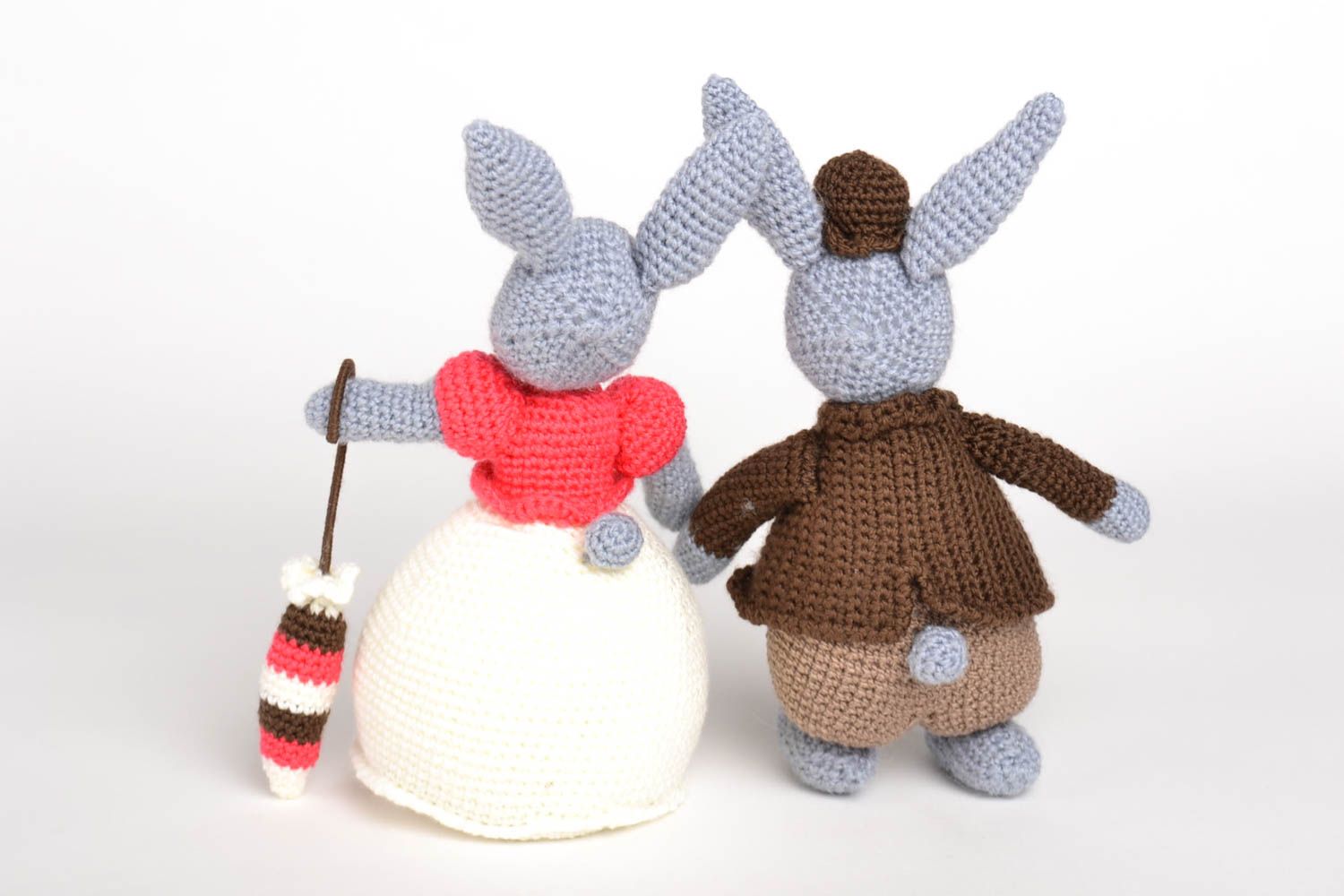 Handmade soft toy childrens toys 2 pieces knitted toy birthday gift ideas photo 3