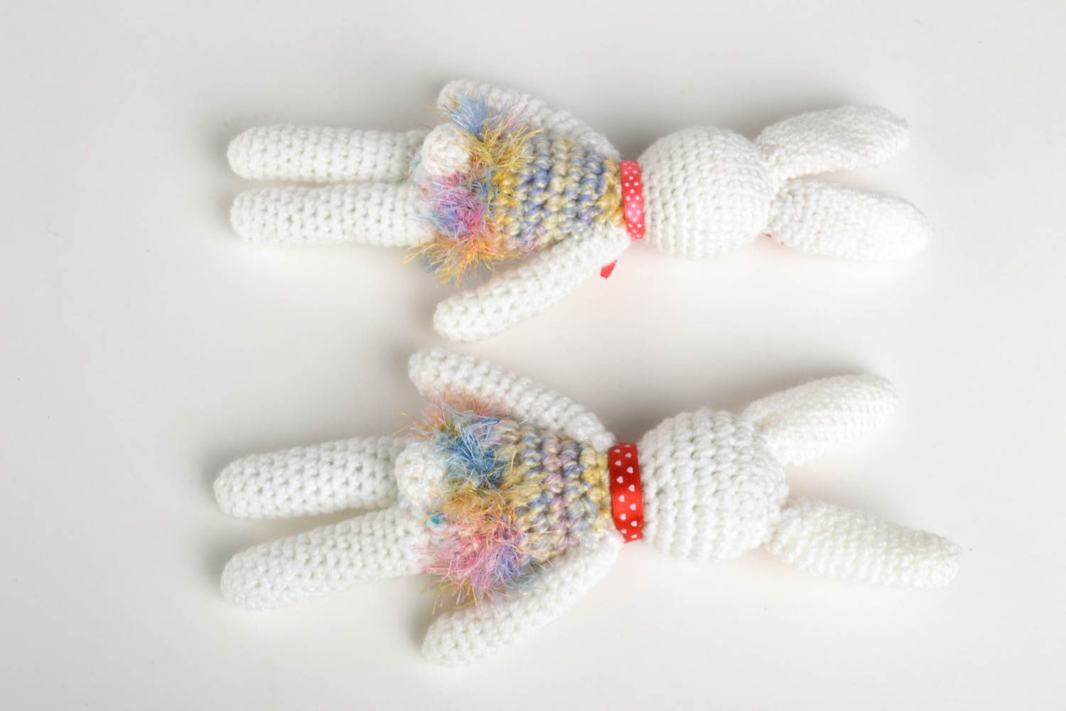 Giocattoli a maglia fatti a mano pupazzi morbidi da bambini 2 pezzi lepri
 foto 4