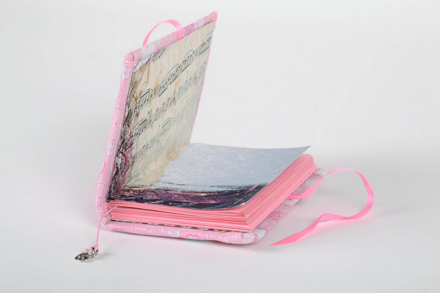 Handgemachtes rosa Notizbuch mit weichem Einband foto 3