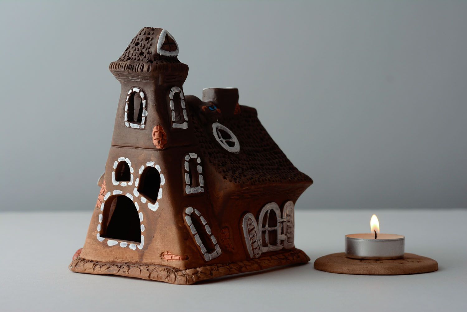 6-inch little castle ceramic tin candle holder for boy's room 1 lb photo 5