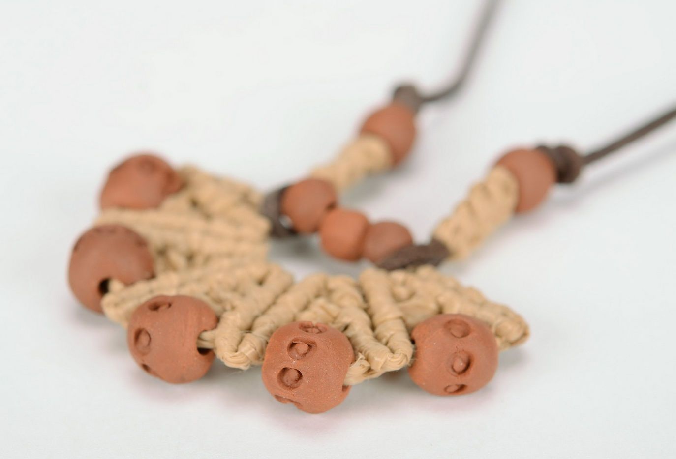 Beads with red clay photo 1