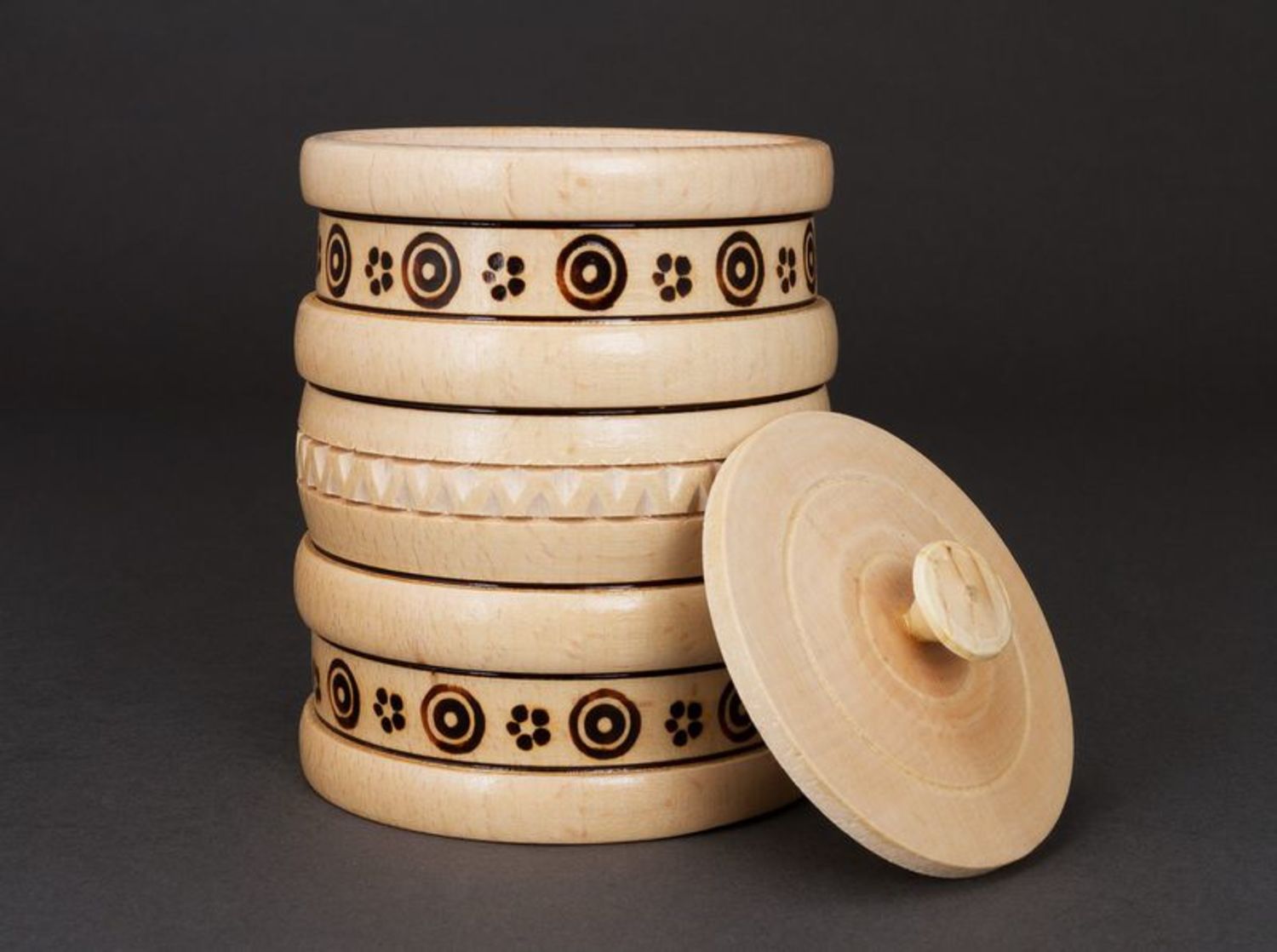 10 oz wooden handmade jar for kitchen décor 0,6 lb photo 4
