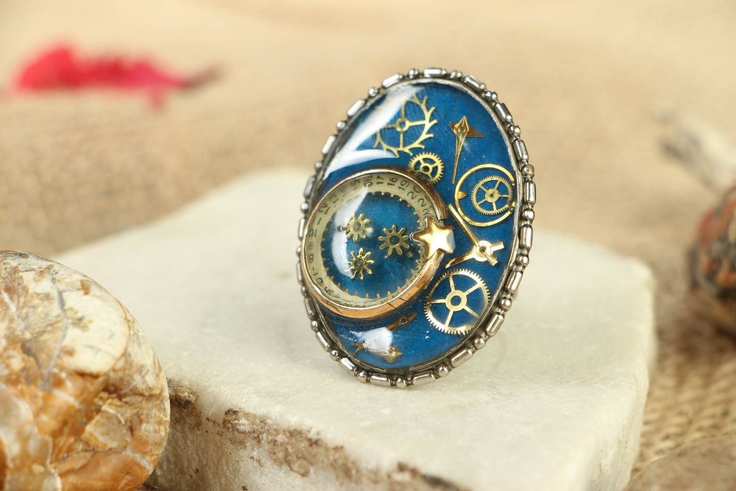 Metal ring in steampunk style photo 5