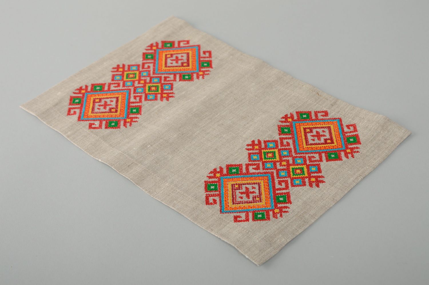 Cross stitch embroidered napkin 6 items photo 2