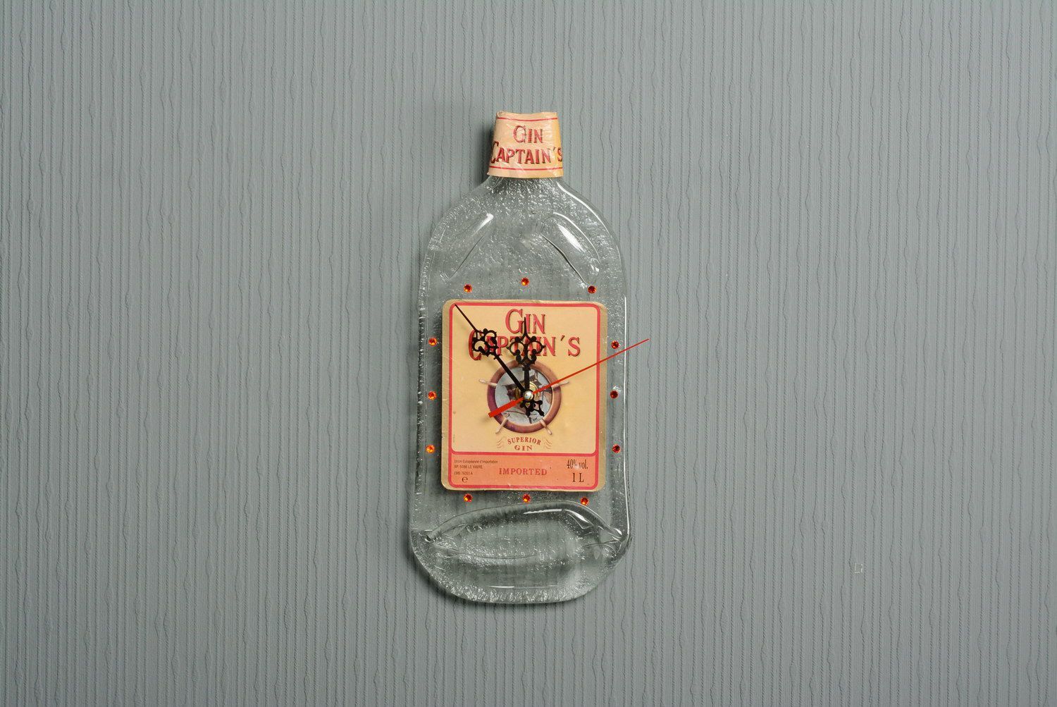 Horloge murale fait main de la bouteille 'Gin Captain's' photo 5