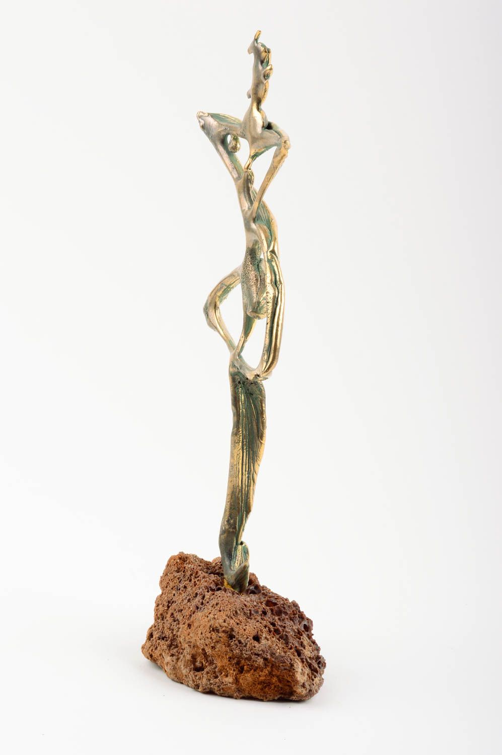 Interesting brass statuette handmade metal figurine unusual home decor photo 2